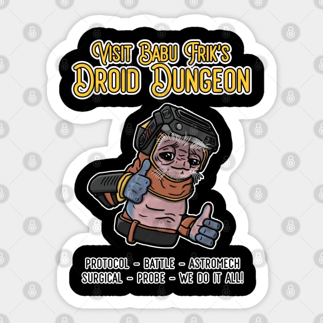 Babu Frik's Droid Dungeon Sticker by Star Wars Express